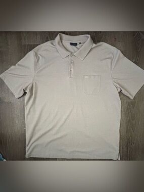 Men's Light Beige Polo Shirt with Chest Pocket